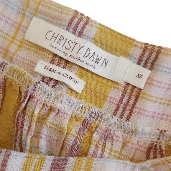 Christy Dawn Yellow Plaid Mini Dress - Picture 5 of 9